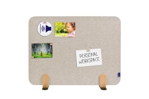 Legamaster Geluiddempende tafelscheidingswand ELEMENTS, hoogte x breedte 600 x 800 mm, wand beige