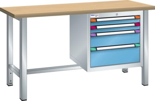 Thurmetall Werkbank, 4 laden, 1 legbord
