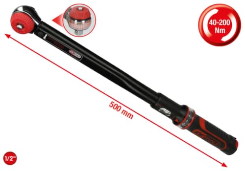 1/2" ERGOTORQUE®precisie ratel momentsleutelknop
