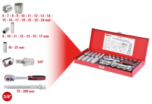 3/8" dopsleutelset