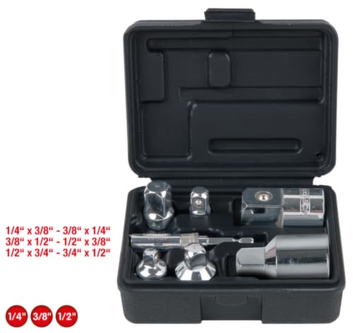 1/4"+3/8"+1/2"+3/4" CHROMEplus vergrotings- en verkleinadapterset