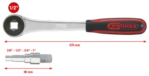 Universele steeksleutelset 3/8"-1"