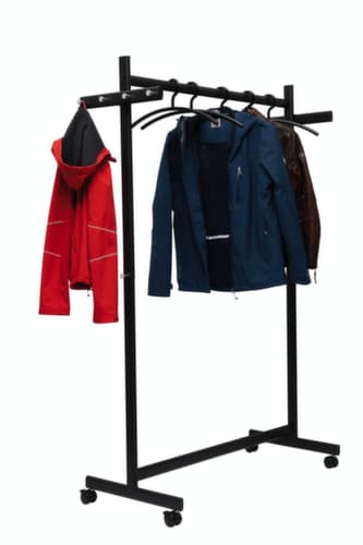 garderoberek MAULsamba met 2 extra hakenlijsten, met 8/2 haken, RAL9004 signaalzwart