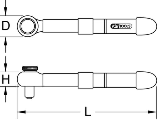 1/4" mini momentsleutel met beschermende isolatie en omkeerbare ratelkop