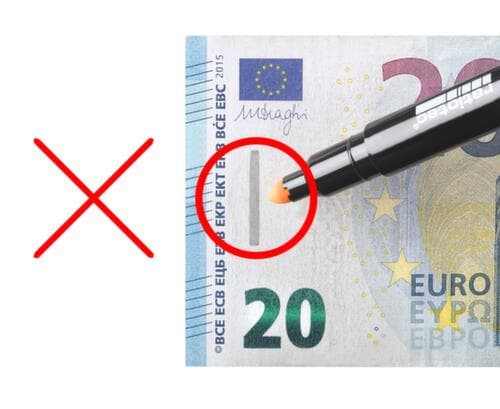 ratiotec Valsgeldpen RP 50, voor alle valuta's, behalve bankbiljetten van polymeer