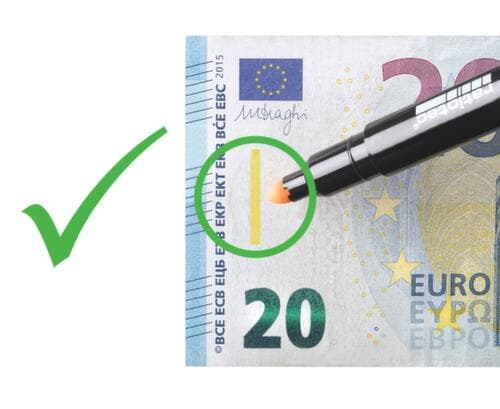 ratiotec Valsgeldpen RP 50, voor alle valuta's, behalve bankbiljetten van polymeer
