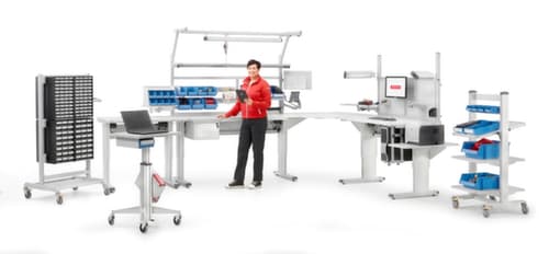 Treston ESD-assortimentskast, 48 lade(n), zwart/zwart