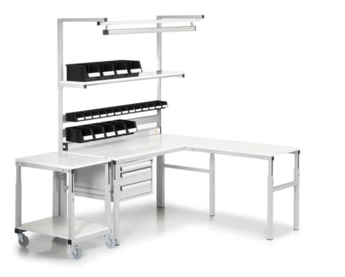 Treston ESD-aanbouwelement voor montagetafel, breedte x diepte 1000 x 500 mm, plaat lichtgrijs