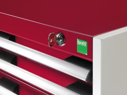 bott Ladekast cubio oppervlak 800 x 750 mm, 8 lade(n), RAL7035 lichtgrijs/RAL7035 lichtgrijs