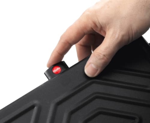 Hailo Enkelzijdige trapladder TopLine L100 met uittrekbare veiligheidsbeugel, 5 extra diepe geribbelde treden