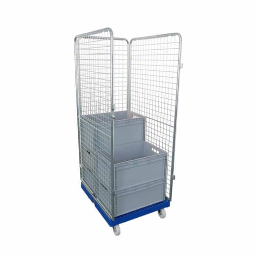 Rolcontainer rolltainer® met 3 wanden en deur