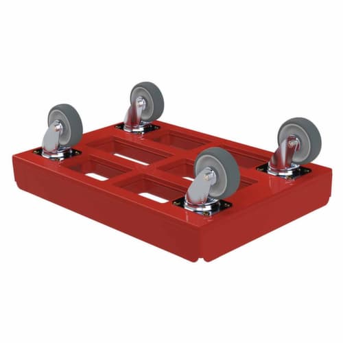 Onderwagen voor euronorm-bak, draagvermogen 300 kg, vuurrood