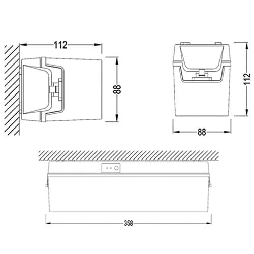 B-Safety LED-noodverlichting, bevestiging Voor wand- of plafondmontage