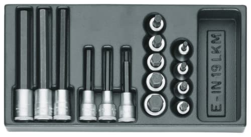 1500 ES-IN 19 LKM Set schroevendraaierbits 1/2" in 1/3 ES-module