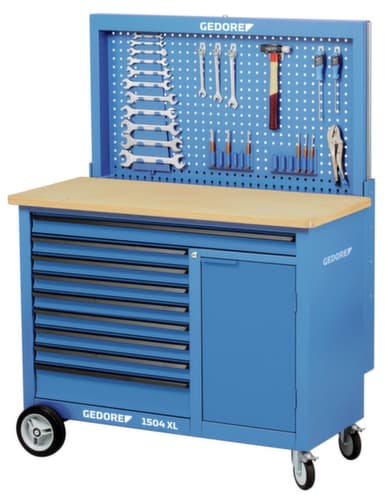 1504 XL 1710 Werkbank met rollen 1,25 m breed