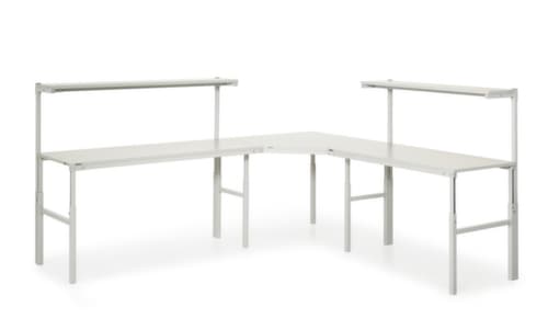 Treston Koppelelement voor bureau voor montagetafel met legbord, breedte x diepte 1100 x 700 mm, plaat RAL7035 lichtgrijs