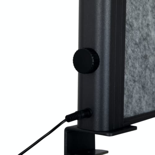 MAUL Tafelscheidingswand MAULconnecto Uplight, hoogte x breedte 515 x 1600 mm, wand donkergrijs
