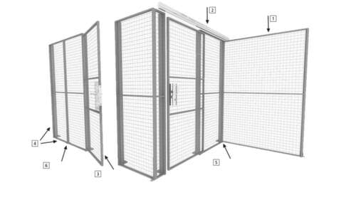 TROAX Wandaanbouwelement Extra voor scheidingswandsysteem, breedte 200 mm