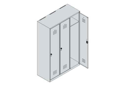 C+P locker Classic Plus met 3 vakken, vakbreedte 400 mm