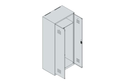 C+P Locker met zitbank Classic Plus voor scheiding van kleding, vakbreedte 400 mm