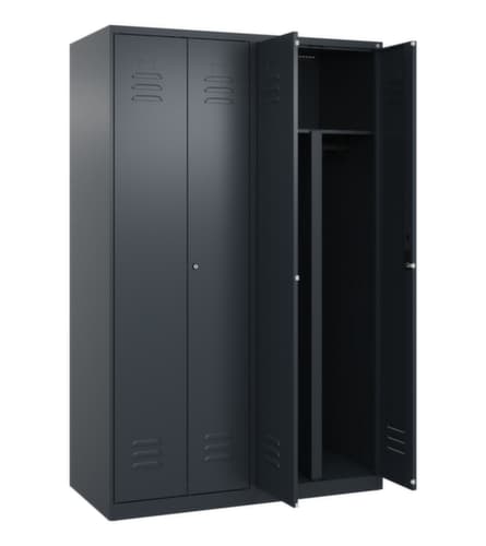 C+P Locker met zitbank Classic Plus voor scheiding van kleding, vakbreedte 300 mm