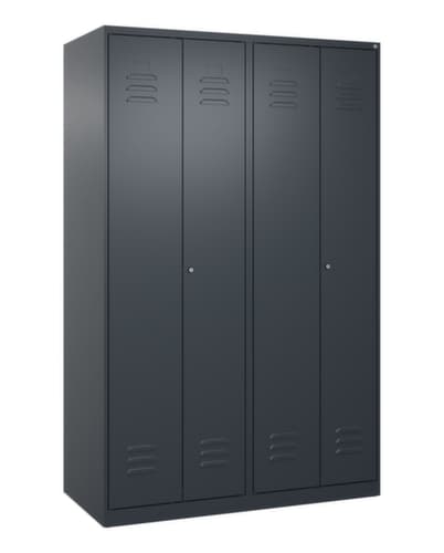 C+P Locker met zitbank Classic Plus voor scheiding van kleding, vakbreedte 300 mm