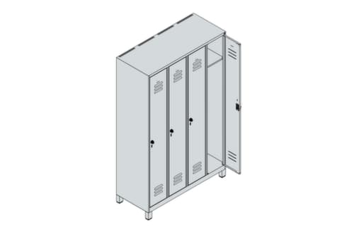 C+P locker Classic Plus met 4 vakken, vakbreedte 300 mm
