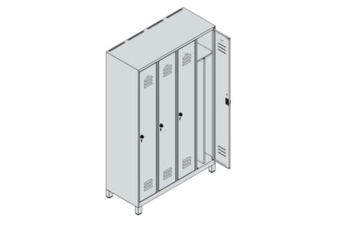 C+P Locker Classic Plus voor scheiding van kleding, vakbreedte 300 mm