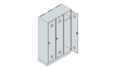 C+P locker Classic Plus met 3 vakken, vakbreedte 400 mm