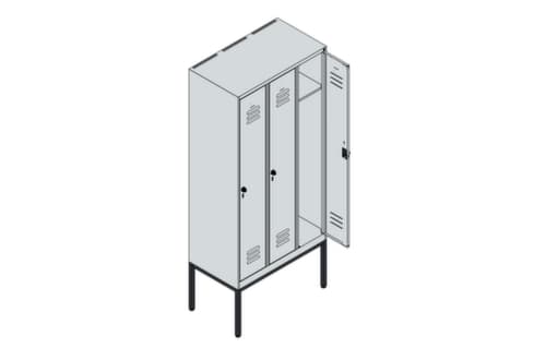 C+P locker Classic Plus met 3 vakken, vakbreedte 300 mm