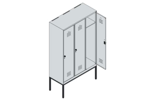 C+P locker Classic Plus met 3 vakken, vakbreedte 400 mm