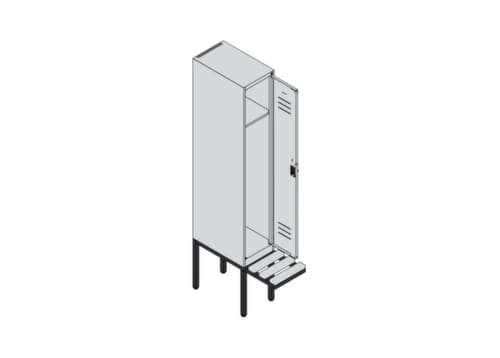 C+P locker Classic Plus met bank, vakbreedte 300 mm