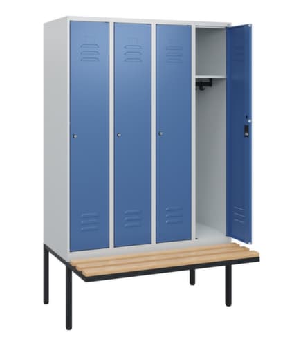 C+P locker Classic Plus met bank, vakbreedte 300 mm