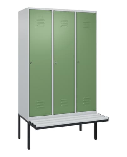 C+P locker Classic Plus met bank, vakbreedte 400 mm