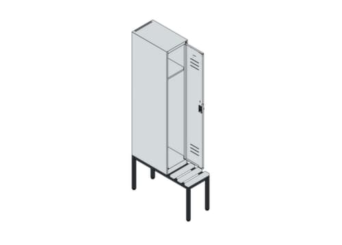 C+P locker Classic Plus met bank, vakbreedte 300 mm