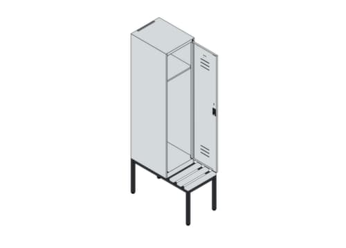 C+P locker Classic Plus met bank, vakbreedte 400 mm