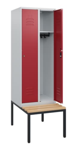 C+P locker Classic Plus met bank, vakbreedte 300 mm