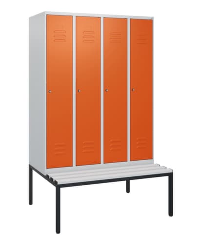 C+P locker Classic Plus met bank, vakbreedte 300 mm