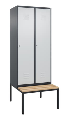C+P locker Classic Plus met bank, vakbreedte 400 mm