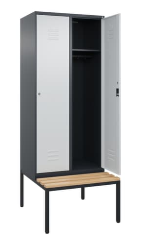 C+P locker Classic Plus met bank, vakbreedte 400 mm