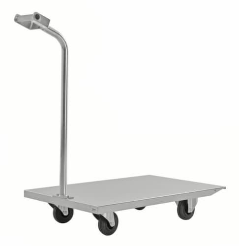 Kongamek Handgreeprol met stalen laadvlak, draagvermogen 400 kg, 2 zwenk- en 2 bokwielen