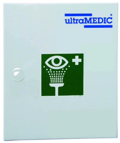 ultraMEDIC Wandkast voor oogbescherming ultraAQUA-SAFE, oogspoelflessen, oogklep, kompressen, wegwerphandschoenen, vliesdoeken