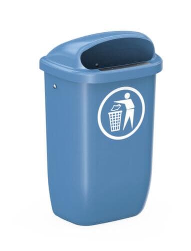 UDOBÄR Afvalbak voor Citymate buiten, 50 l, voor montage tegen wand of paal, blauw