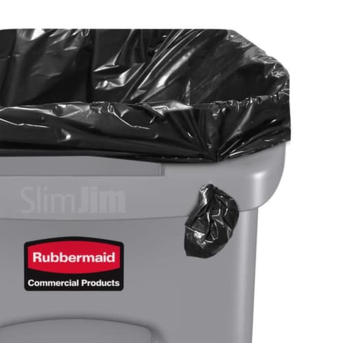 Rubbermaid Afvalverzamelbak Slim Jim® met ventilatiekanalen, 87 l, zwart