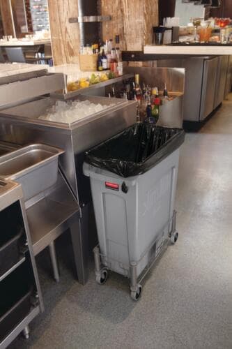 Rubbermaid Afvalverzamelbak Slim Jim® met ventilatiekanalen, 87 l, zwart