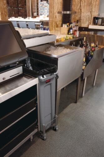 Rubbermaid Afvalverzamelbak Slim Jim® met ventilatiekanalen, 87 l, zwart