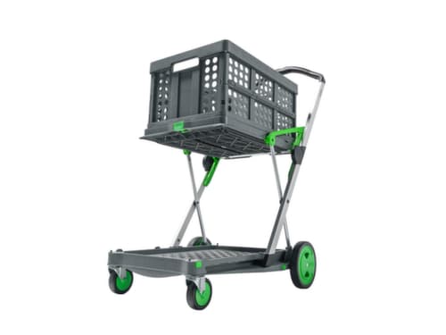 Vouwkrattrolley CLAX met vouwkrat, draagvermogen 60 kg, 2 etages