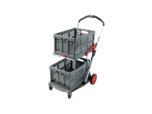 Vouwkrattrolley CLAX met vouwkrat, draagvermogen 60 kg, 2 etages