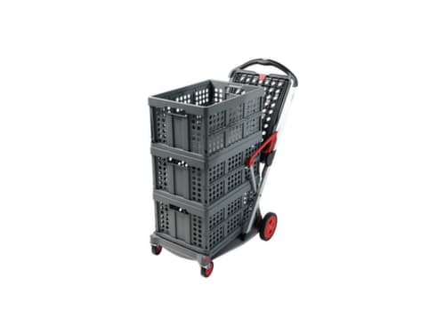 Vouwkrattrolley CLAX met vouwkrat, draagvermogen 60 kg, 2 etages