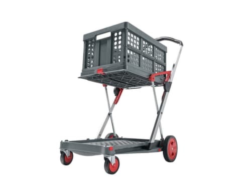 Vouwkrattrolley CLAX met vouwkrat, draagvermogen 60 kg, 2 etages